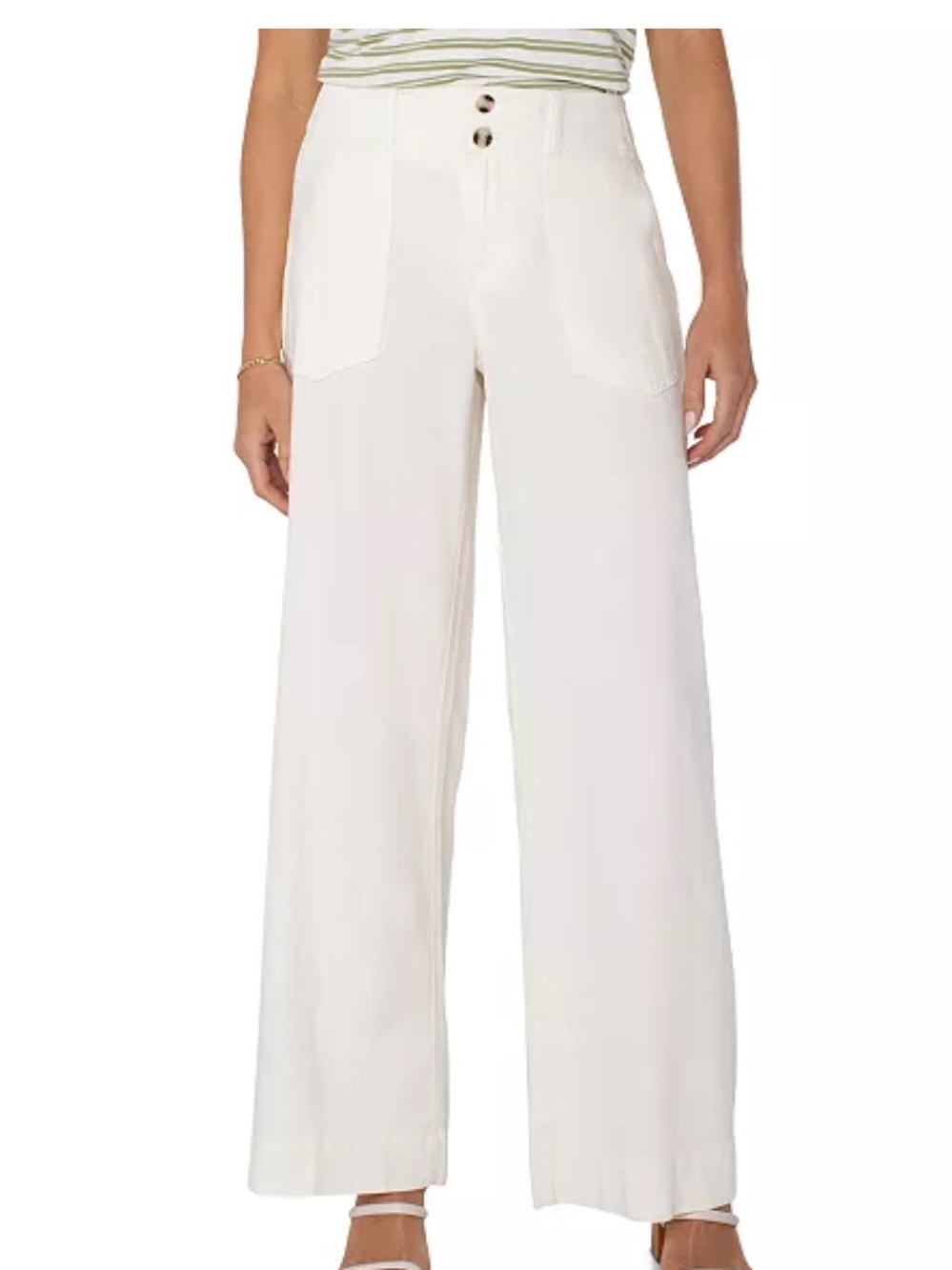 Liverpool Stride Wide Leg Jeans with Patch Pockets — Size 16/33L